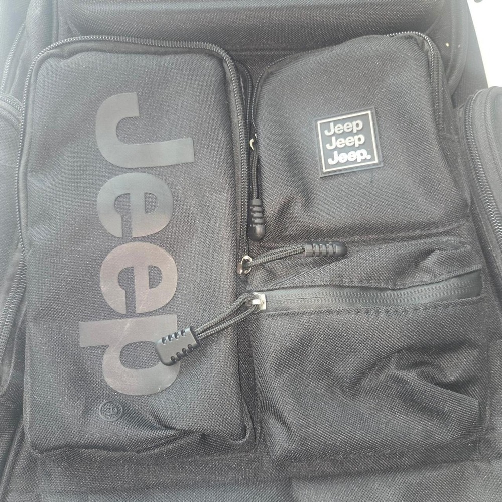 Jeep Black Multi-Pocket Tactical Backpack Hardshell Utility Travel Bag Mens - Picture 3 of 8